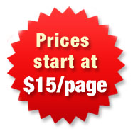 Prices start at $15/page